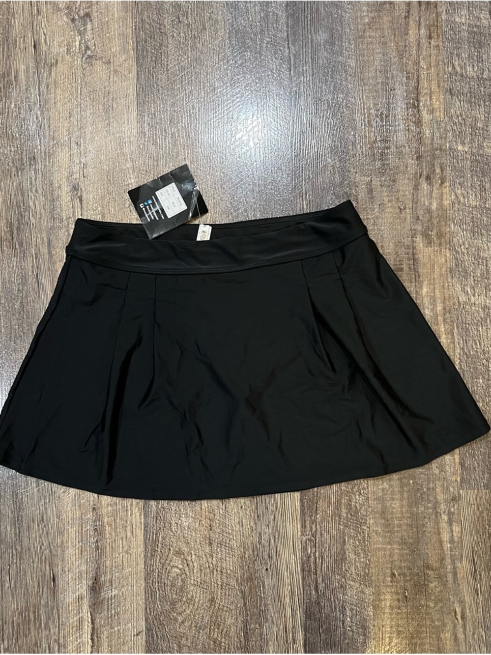 NWT- Mazu Swim Black Long Swim Skirt with Flattering A-Line Silhouette